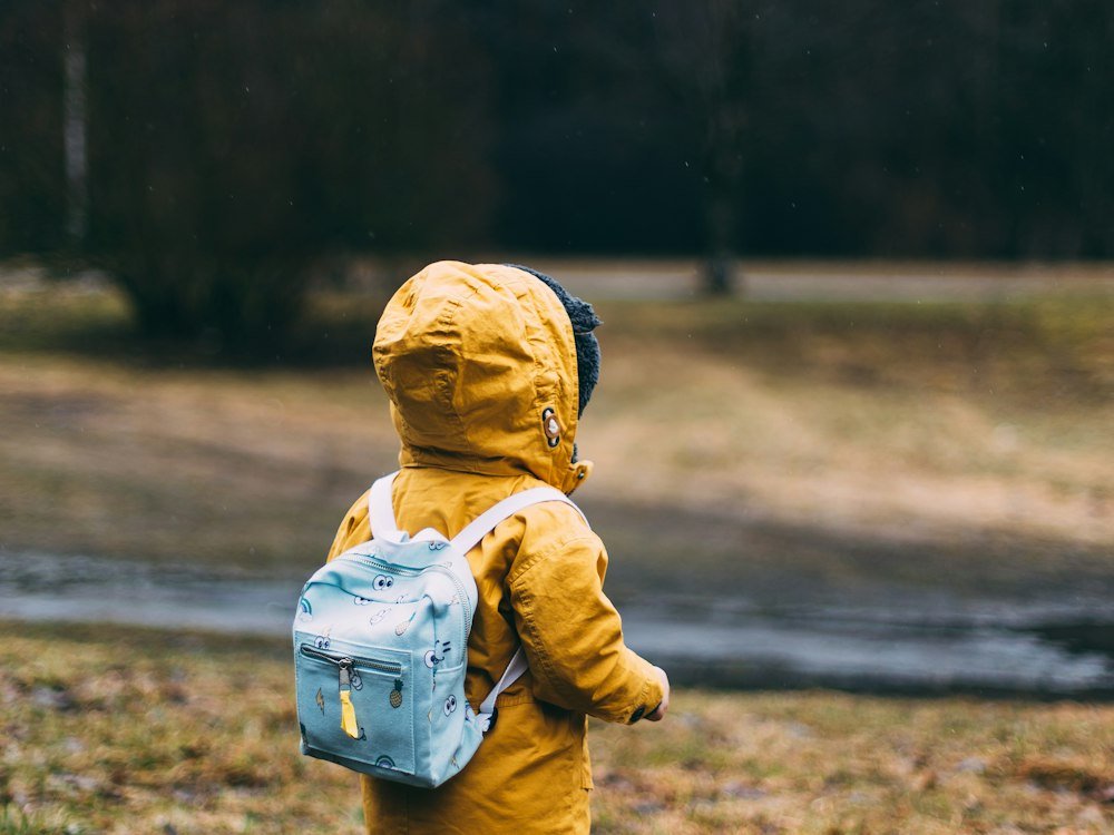 Child with a backpack